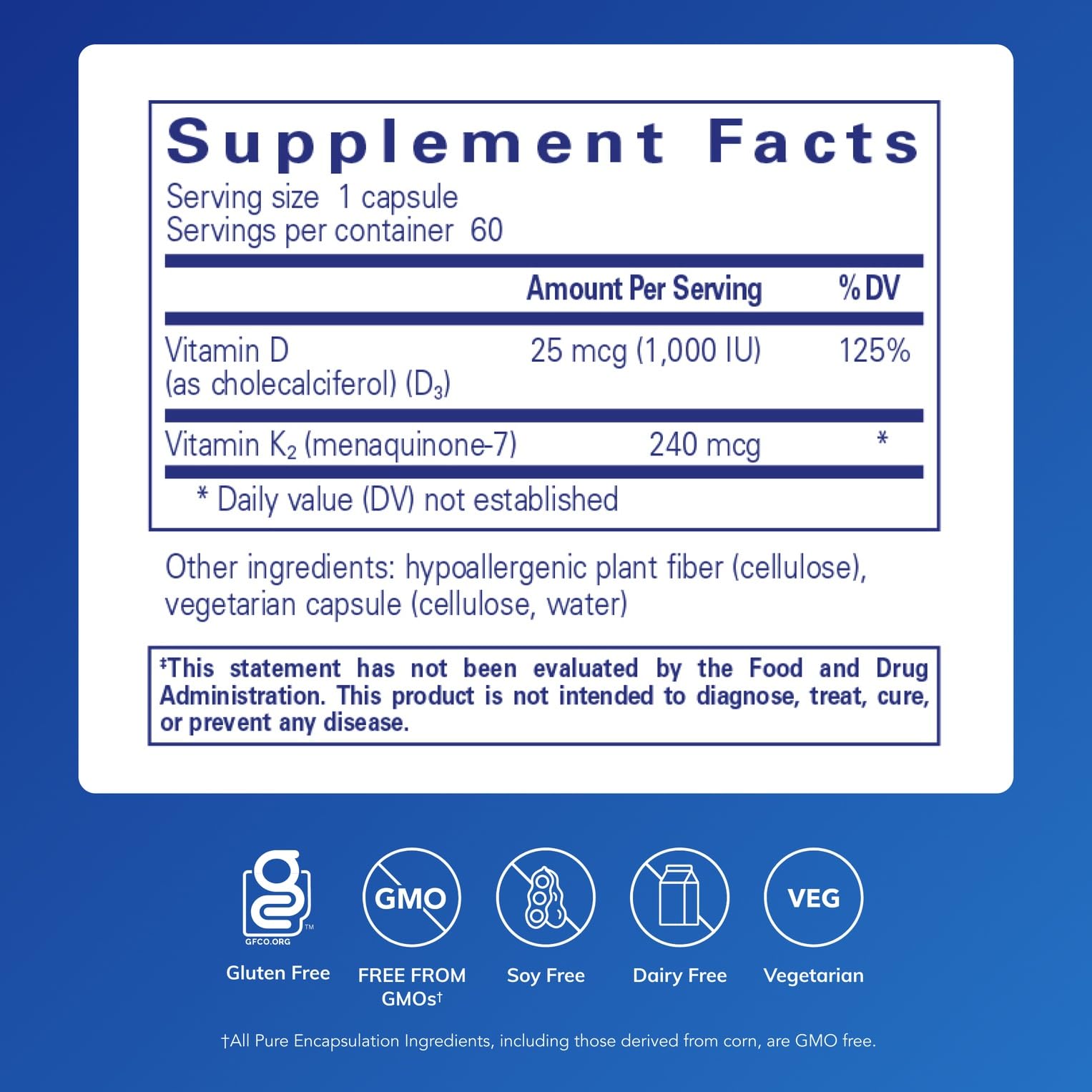 Pure Encapsulations PureHeart K2D capsules on a white surface for daily heart support