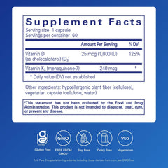 Pure Encapsulations PureHeart K2D capsules on a white surface for daily heart support