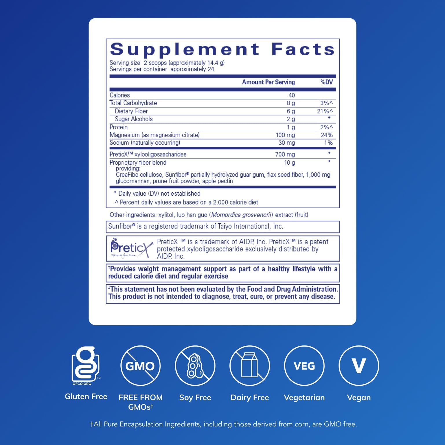 Pure Lean Fiber scoop beside the jar for easy, consistent fiber portions.
