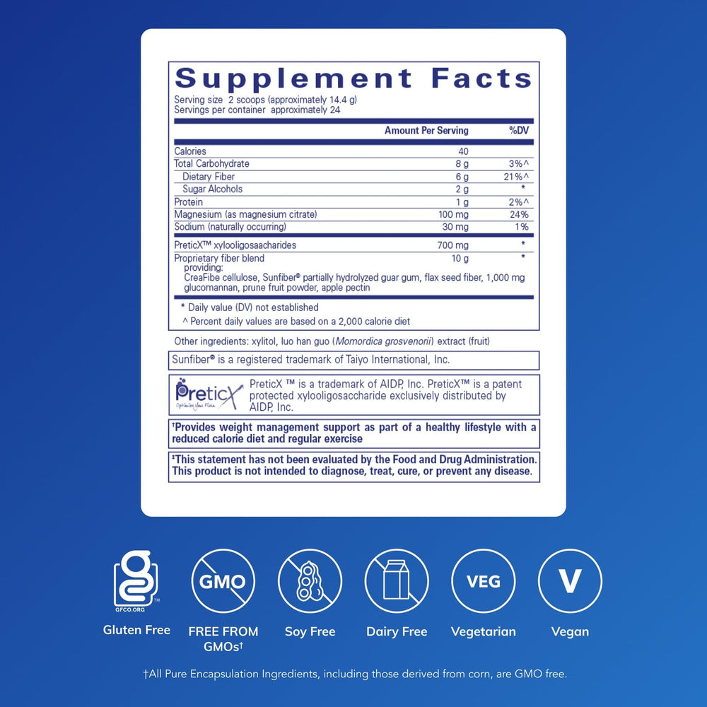 Pure Lean Fiber scoop beside the jar for easy, consistent fiber portions.