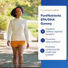 Front label of Pure Encapsulations PureNutrients EPA/DHA Gummy bottle emphasizes purity.