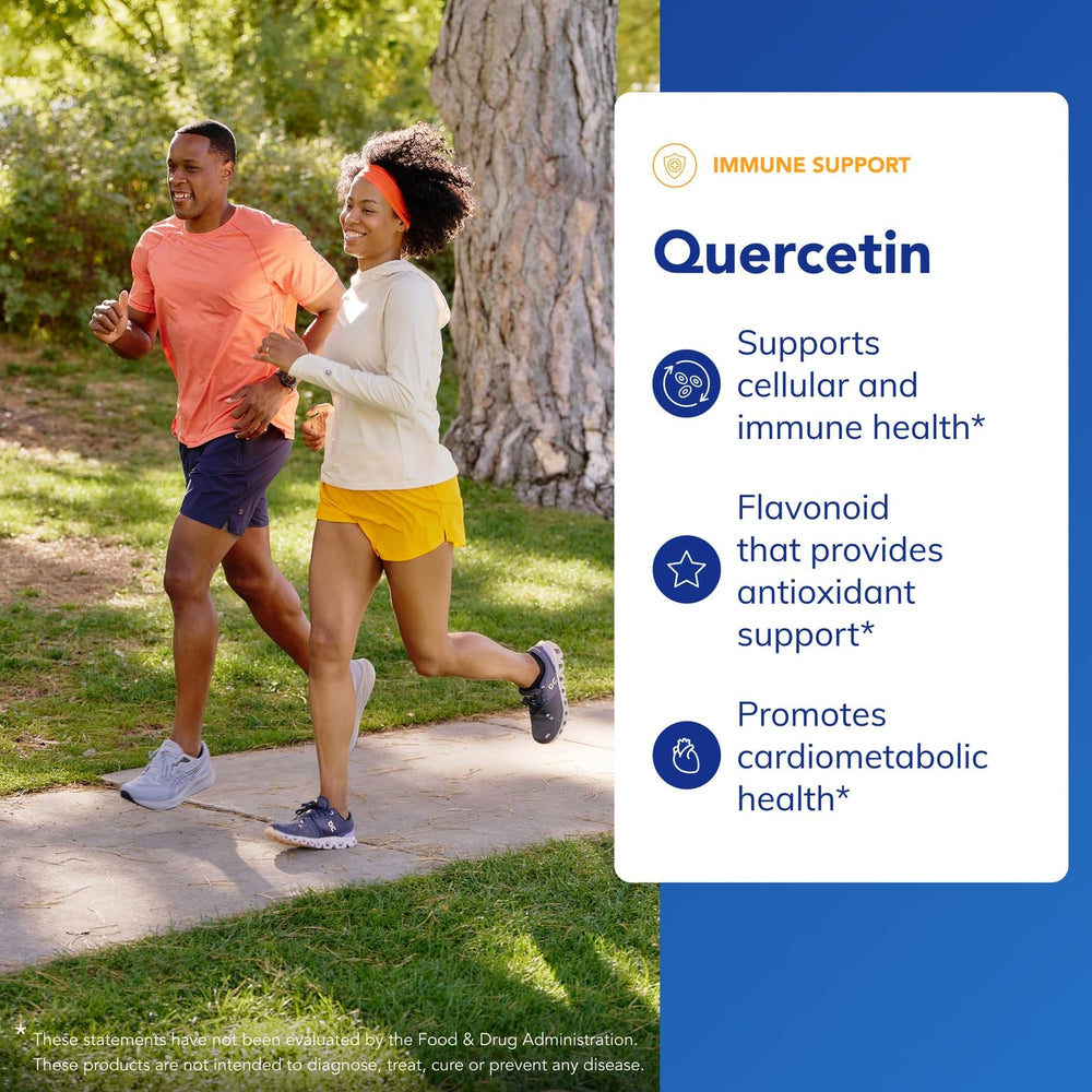 Pure Encapsulations Quercetin label view emphasizes gluten-free, non-GMO formulation.
