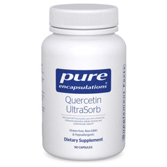 Pure Encapsulations Quercetin UltraSorb bottle on shelf, ready for daily use.
