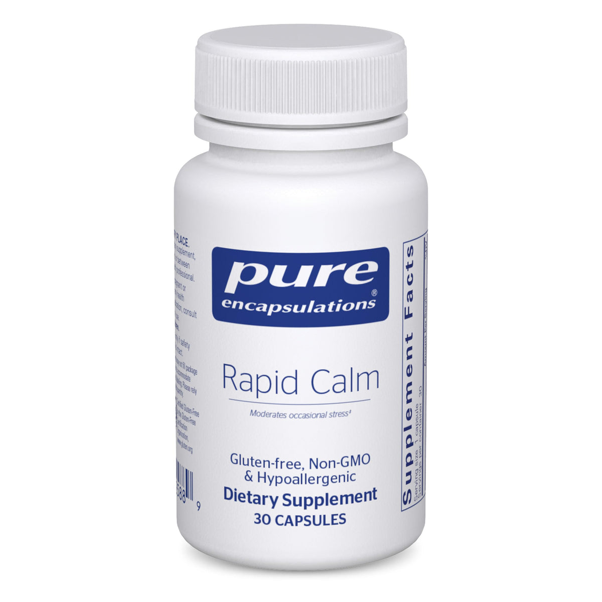 Pure Encapsulations Rapid Calm bottle ready for daily stress support and mindful balance.
