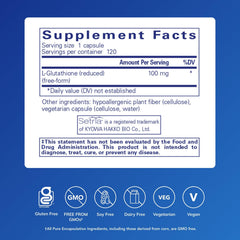 Pure Encapsulations Reduced Glutathione capsules close-up for daily use