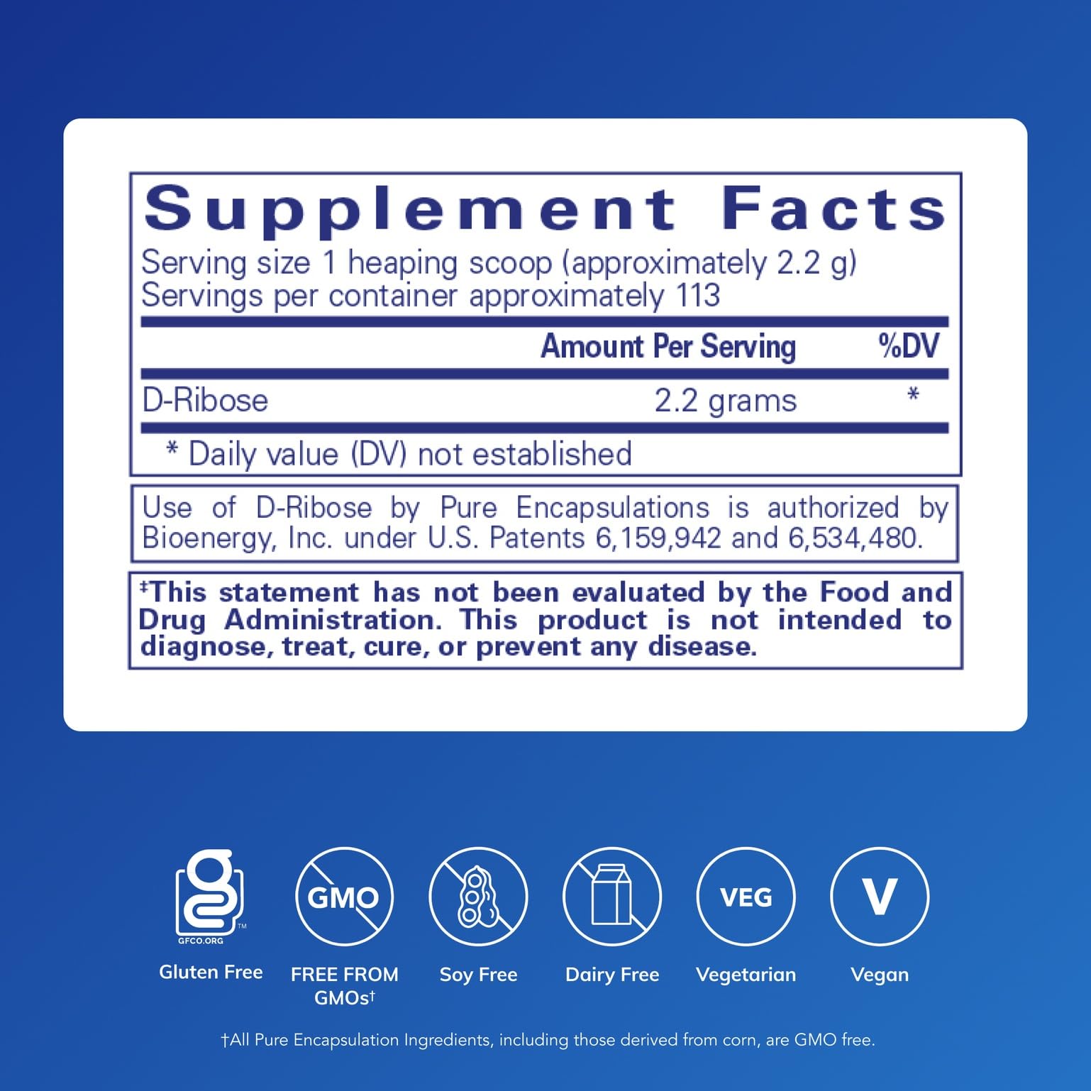 Pure Encapsulations Ribose powder dispense demonstrates easy-to-use energy recovery.