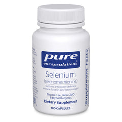 Pure Encapsulations Selenium bottle front with vegan capsules for daily immune support