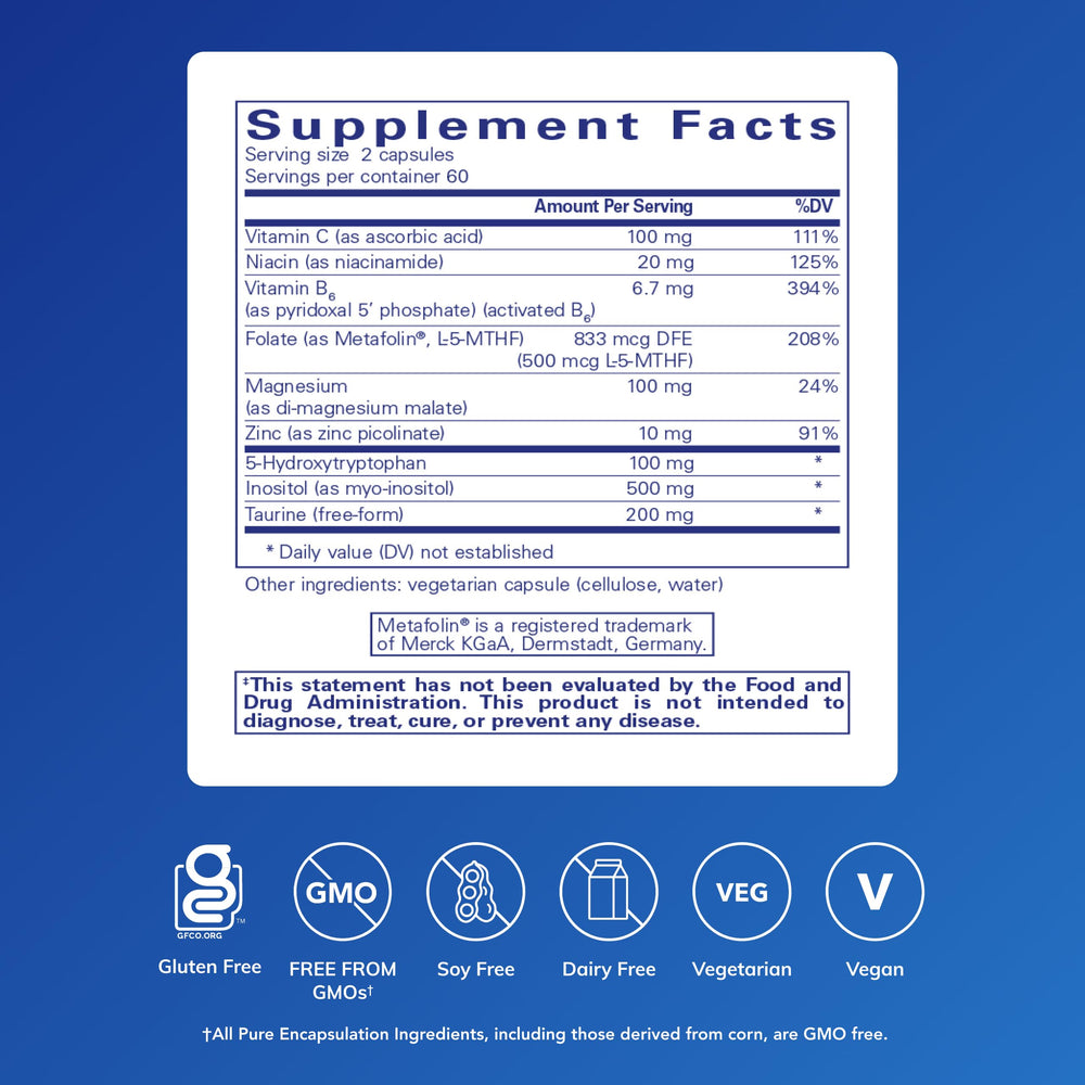 Pure Encapsulations SeroPlus capsules close-up showing capsules for daily stress support