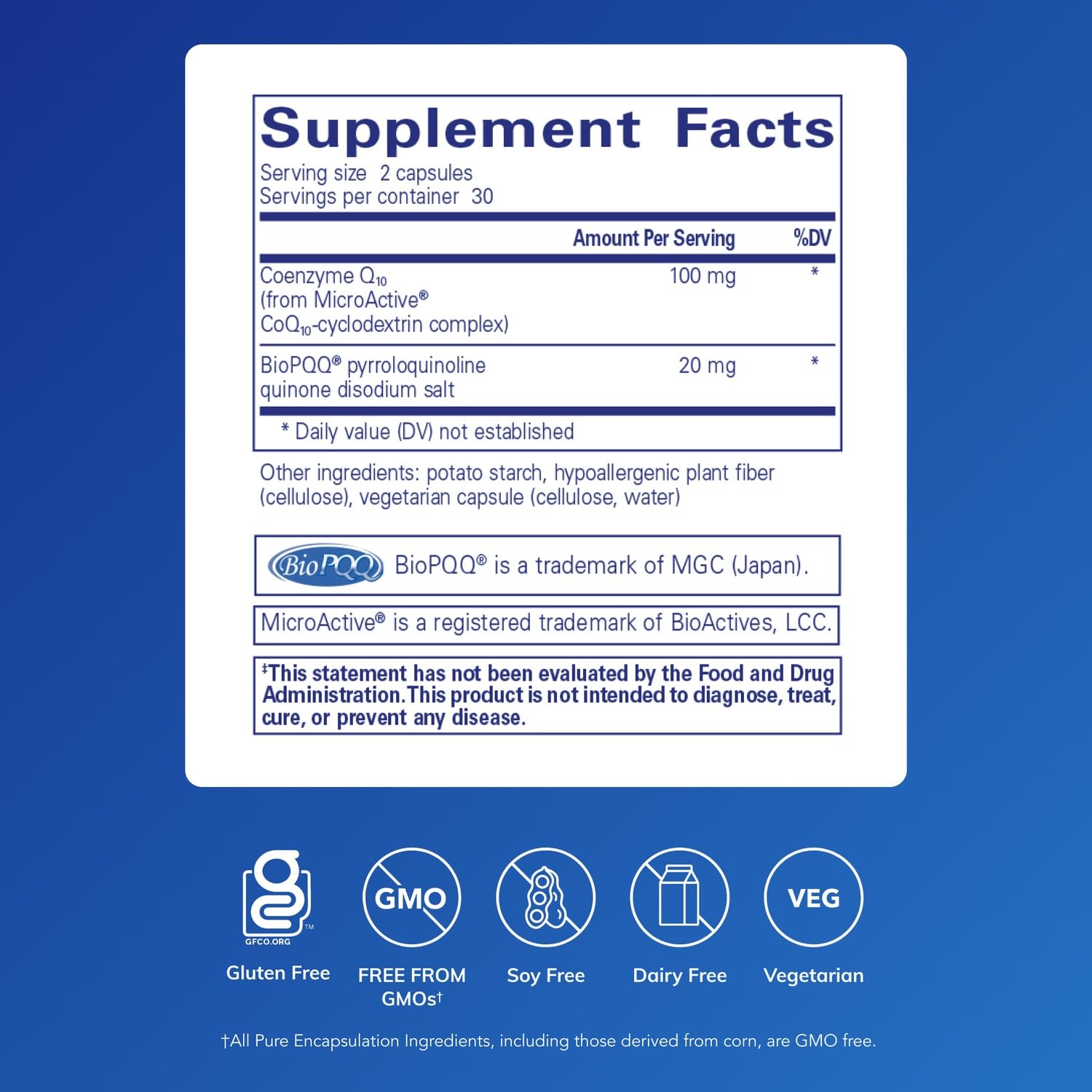 Close-up of Pure Encapsulations SR-CoQ10 with PQQ capsules for heart-supporting nutrition