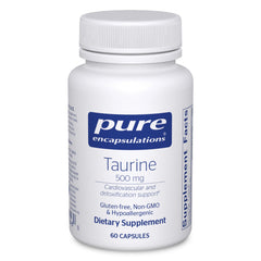 Pure Encapsulations Taurine 500 mg bottle front view supports daily amino acid use