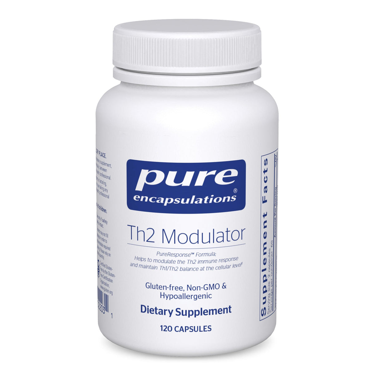 Pure Encapsulations Th2 Modulator bottle front view highlights immune balance support.