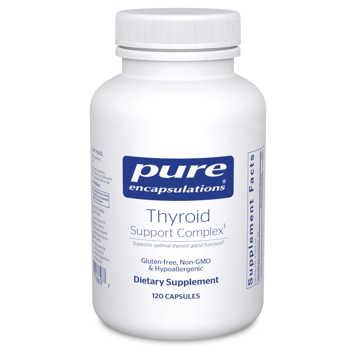 Pure Encapsulations Thyroid Support bottle, convenient daily capsules for thyroid nourishment