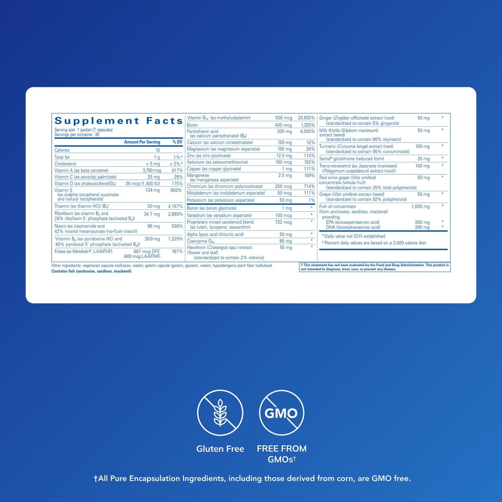 Pure Encapsulations Ultra Pure Pack packets opened for convenient daily use