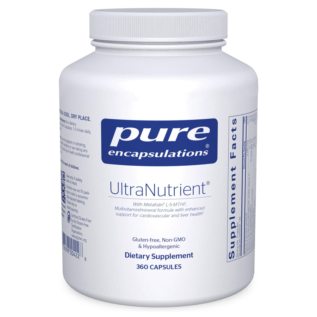 Pure Encapsulations UltraNutrient bottle with capsules for daily antioxidant support