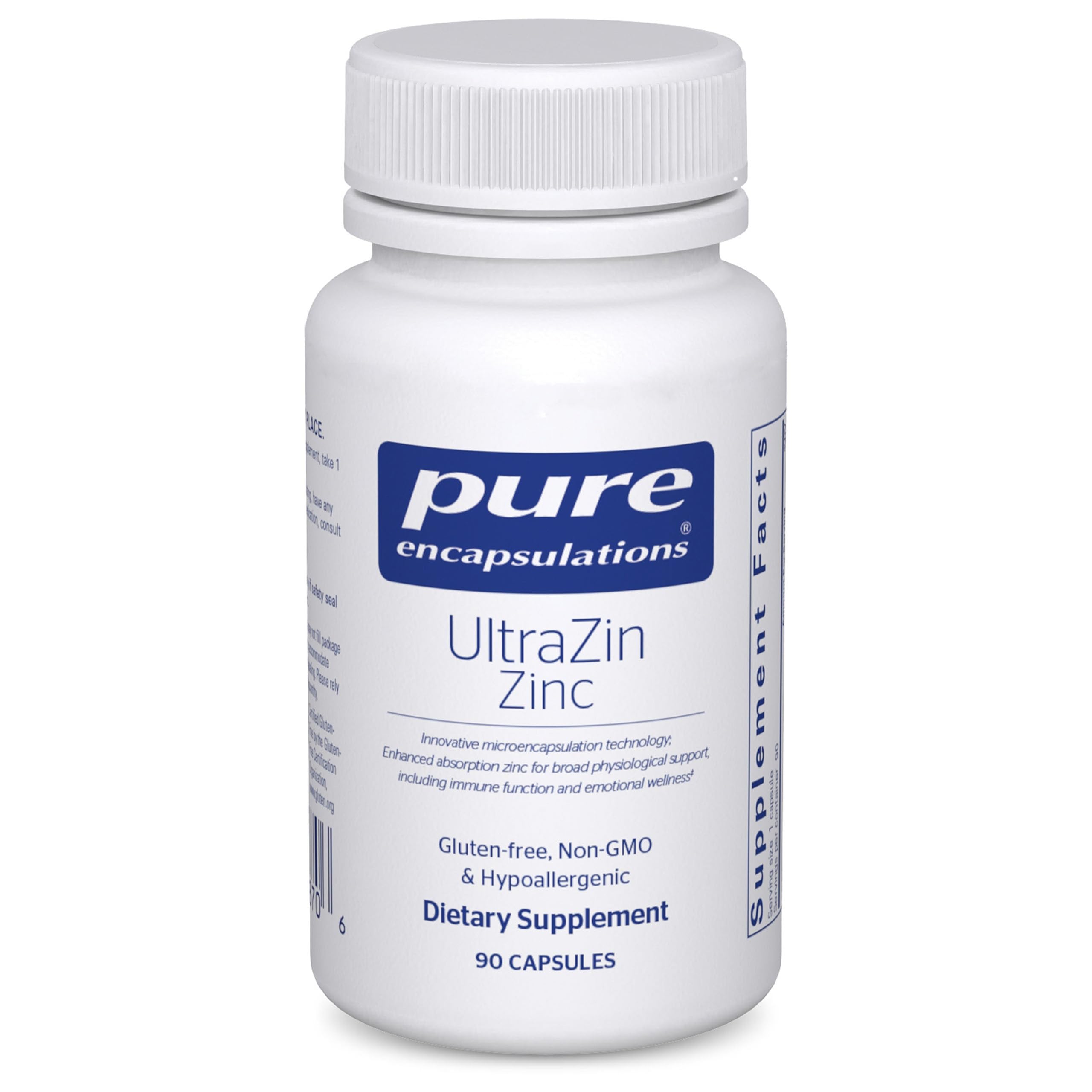 Pure Encapsulations UltraZin bottle front for mineral support.