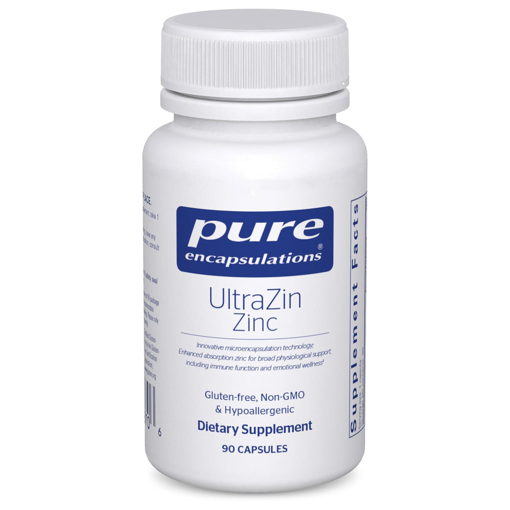 Pure Encapsulations UltraZin bottle front for mineral support.