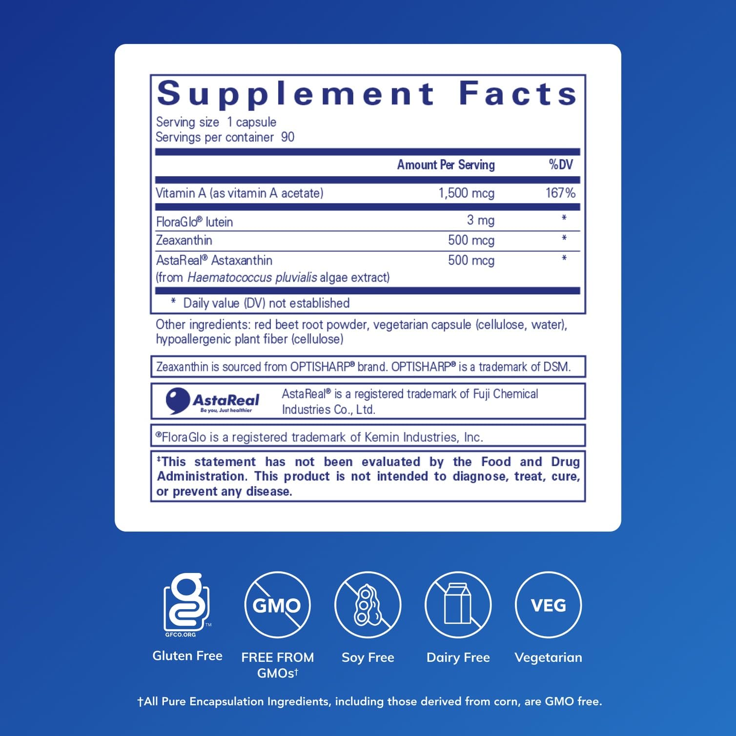 Pure Encapsulations Vitamin A Carotenoids capsules closeup for daily intake