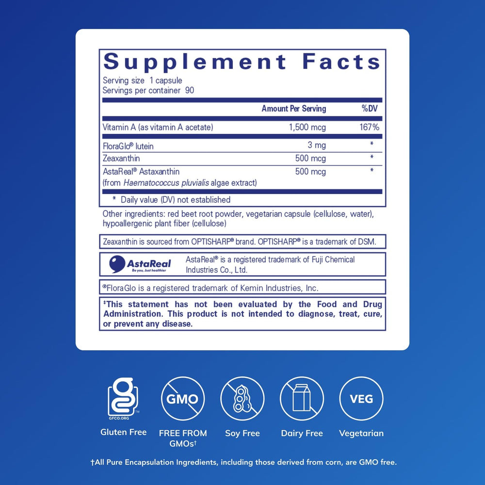 Pure Encapsulations Vitamin A Carotenoids capsules closeup for daily intake