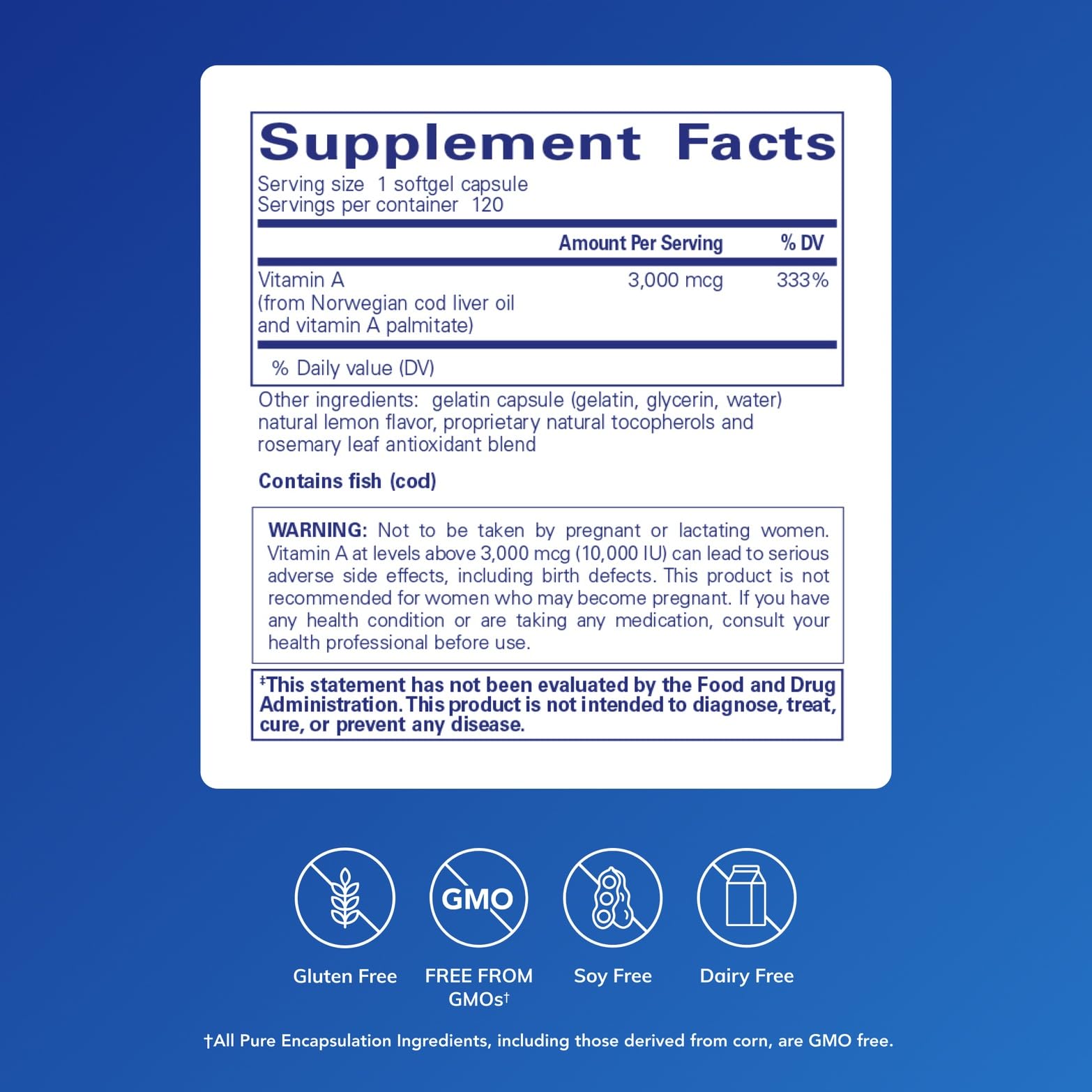 Vitamin A palmitate softgel highlighting dual-source formulation for eye and immune support