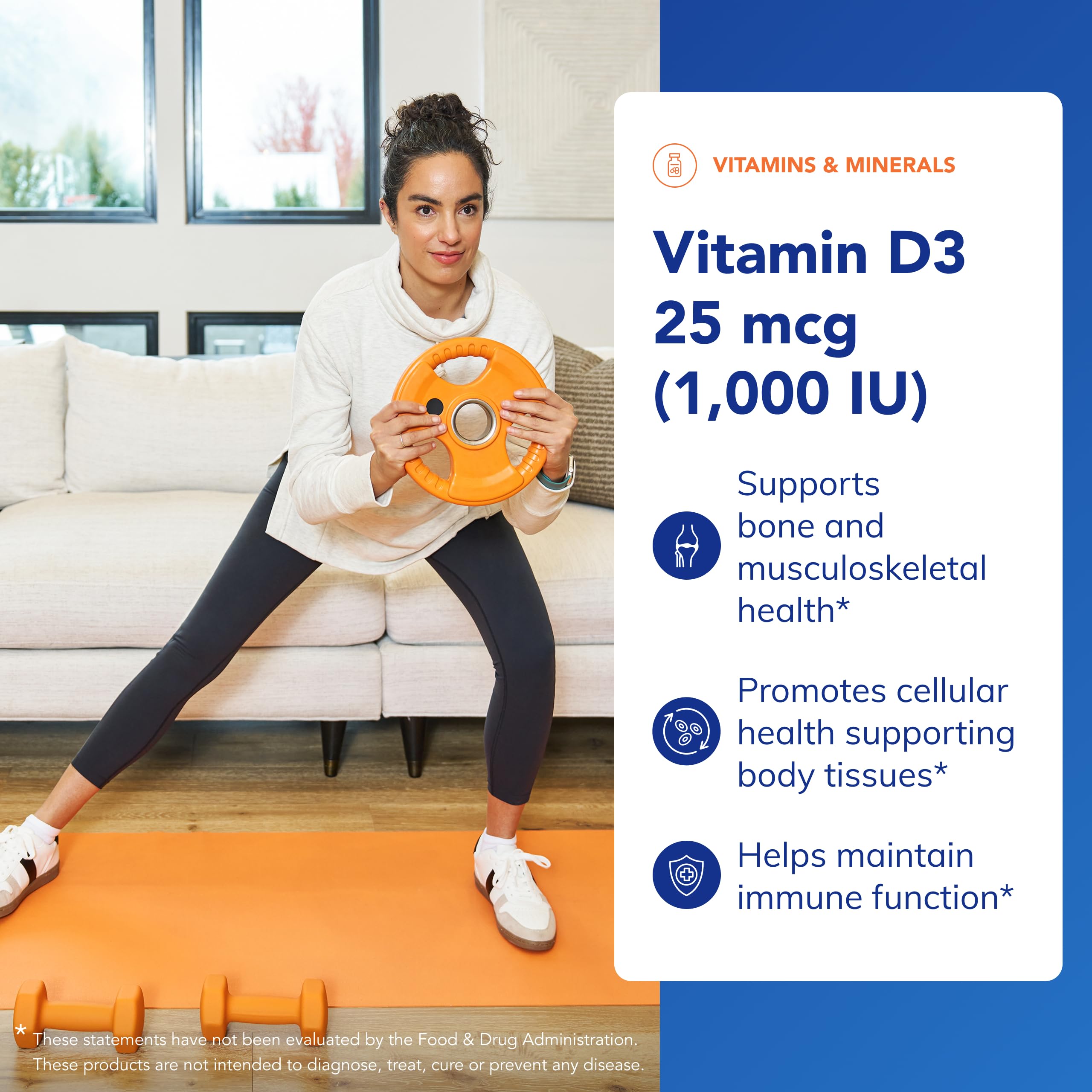 Pure Encapsulations Vitamin D3 capsules in hand for daily use.