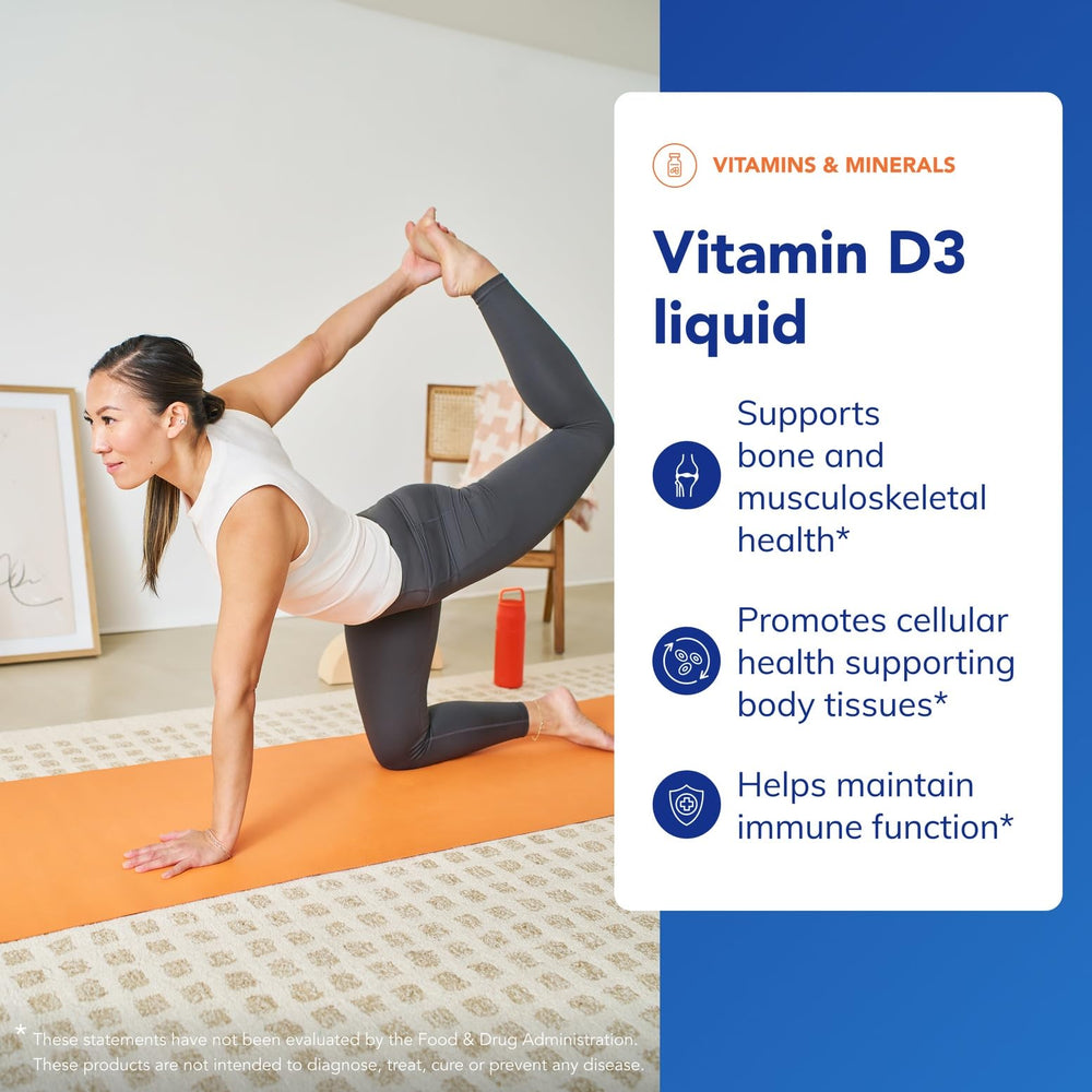 Pure Encapsulations Vitamin D3 Liquid label—emphasizes purity and premium formulation for daily intake.