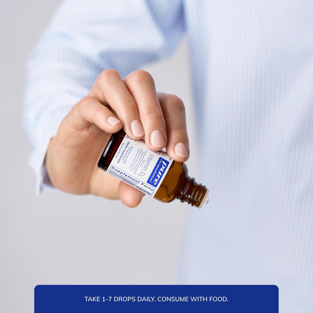 Pure Encapsulations Vitamin D3 Liquid pour—steady dose with the dropper.