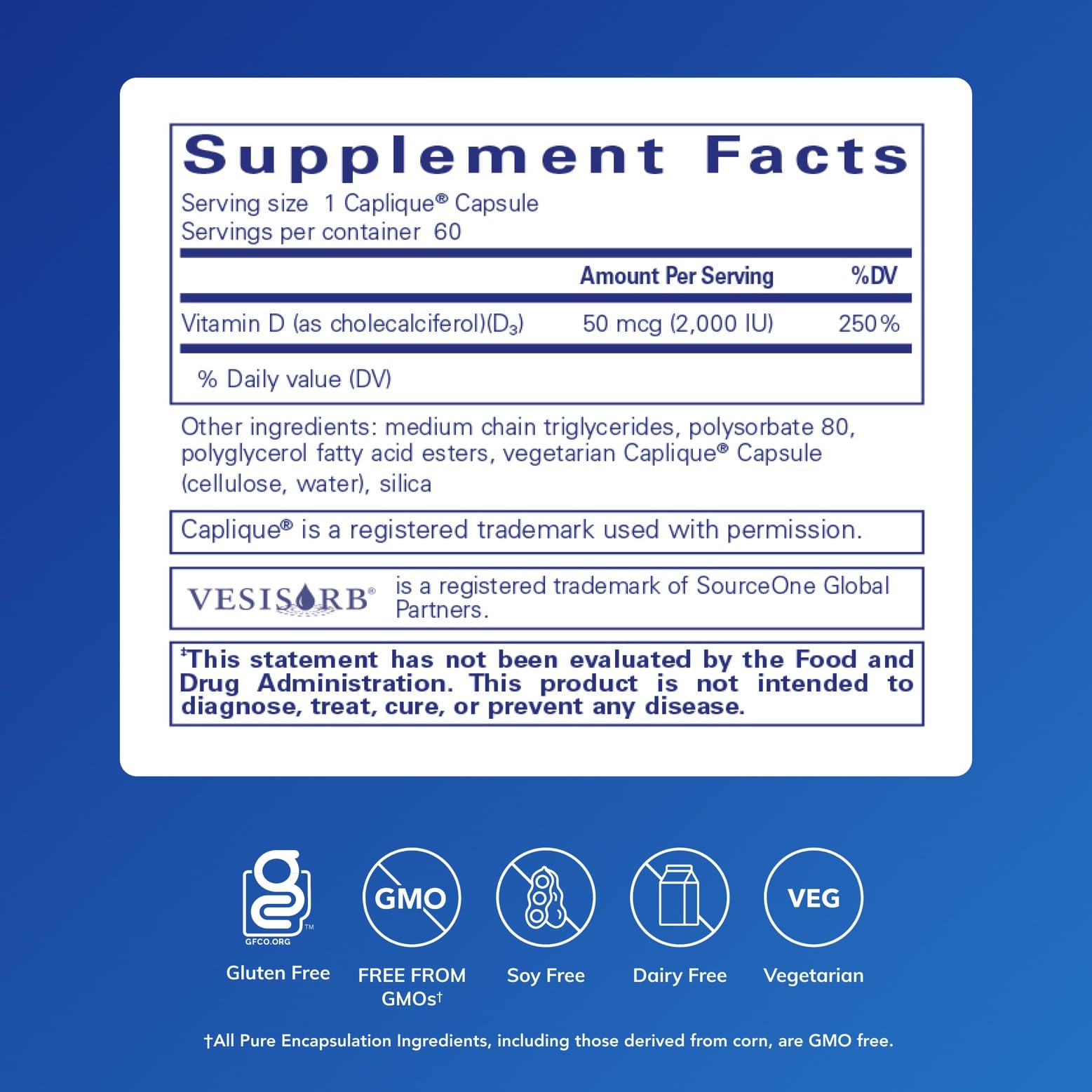 Pure Encapsulations Vitamin D3 VesIsorb capsules ready for daily bone health support.