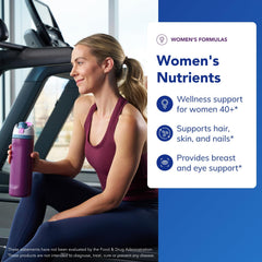 Pure Encapsulations Women's Nutrients 40+ label detail signals eye integrity focus.