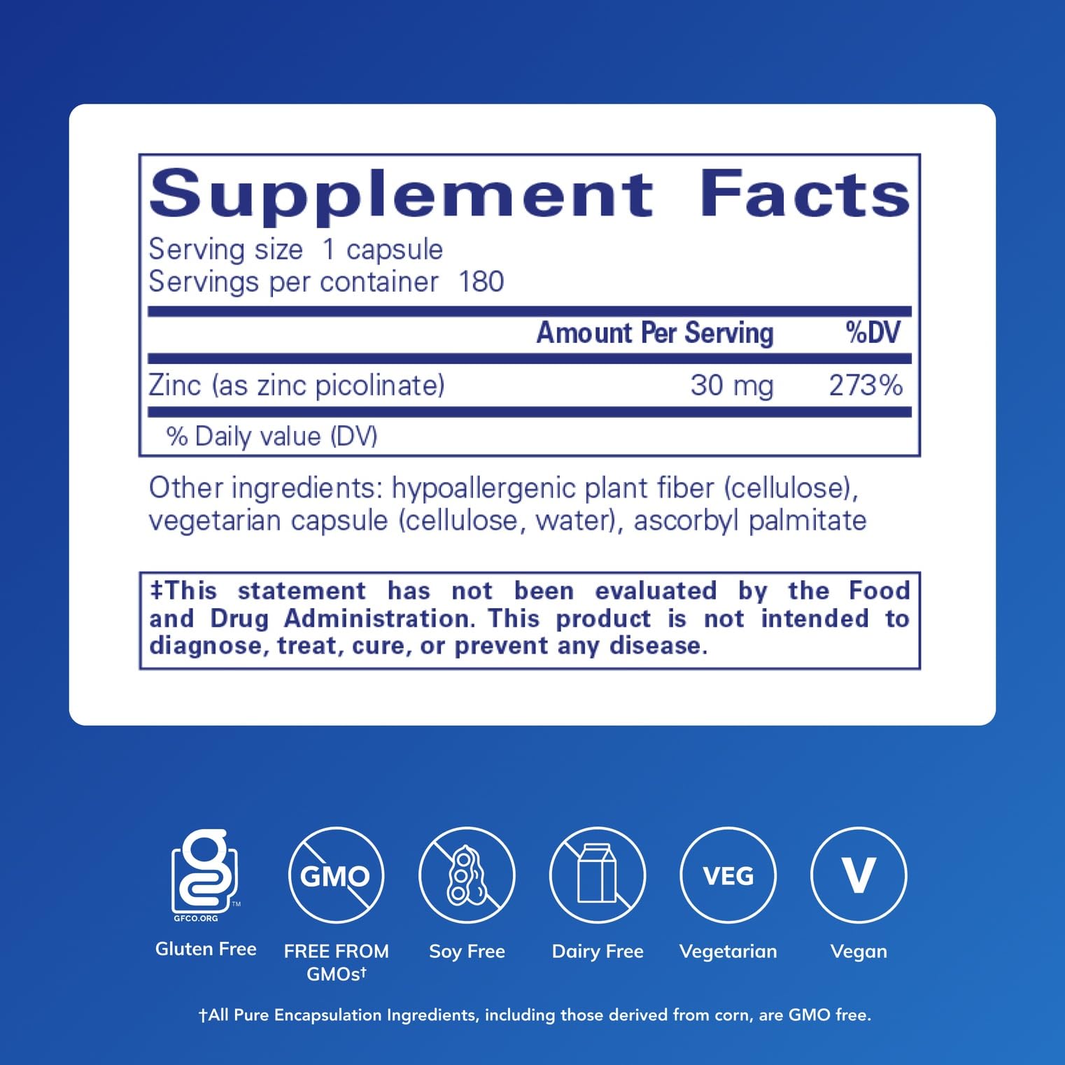 Pouring Pure Encapsulations Zinc 30 mg bottle for convenient daily use