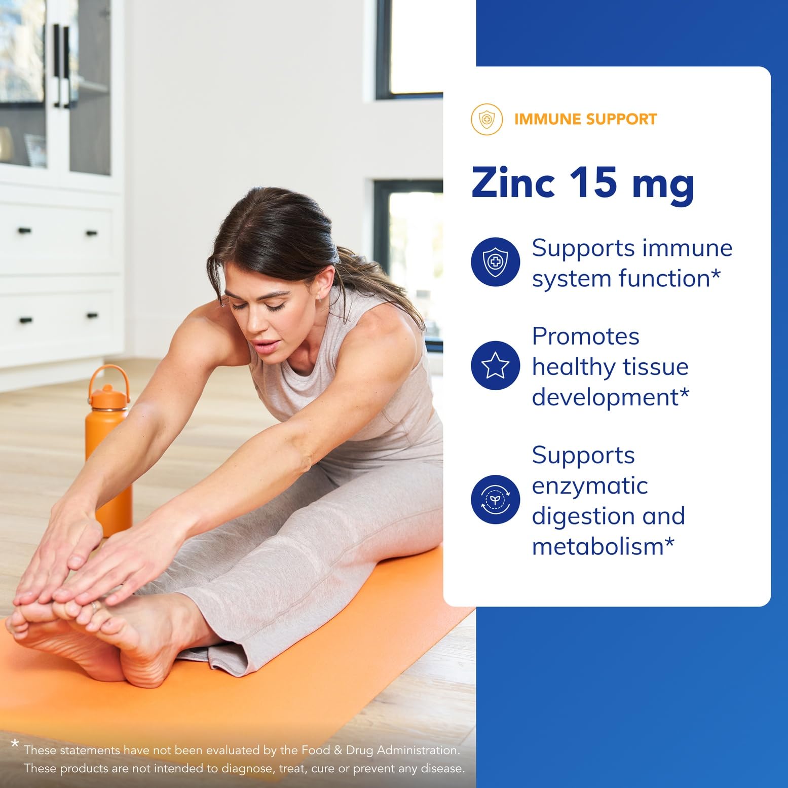 Pure Encapsulations zinc label close-up highlighting allergen-free formulation.