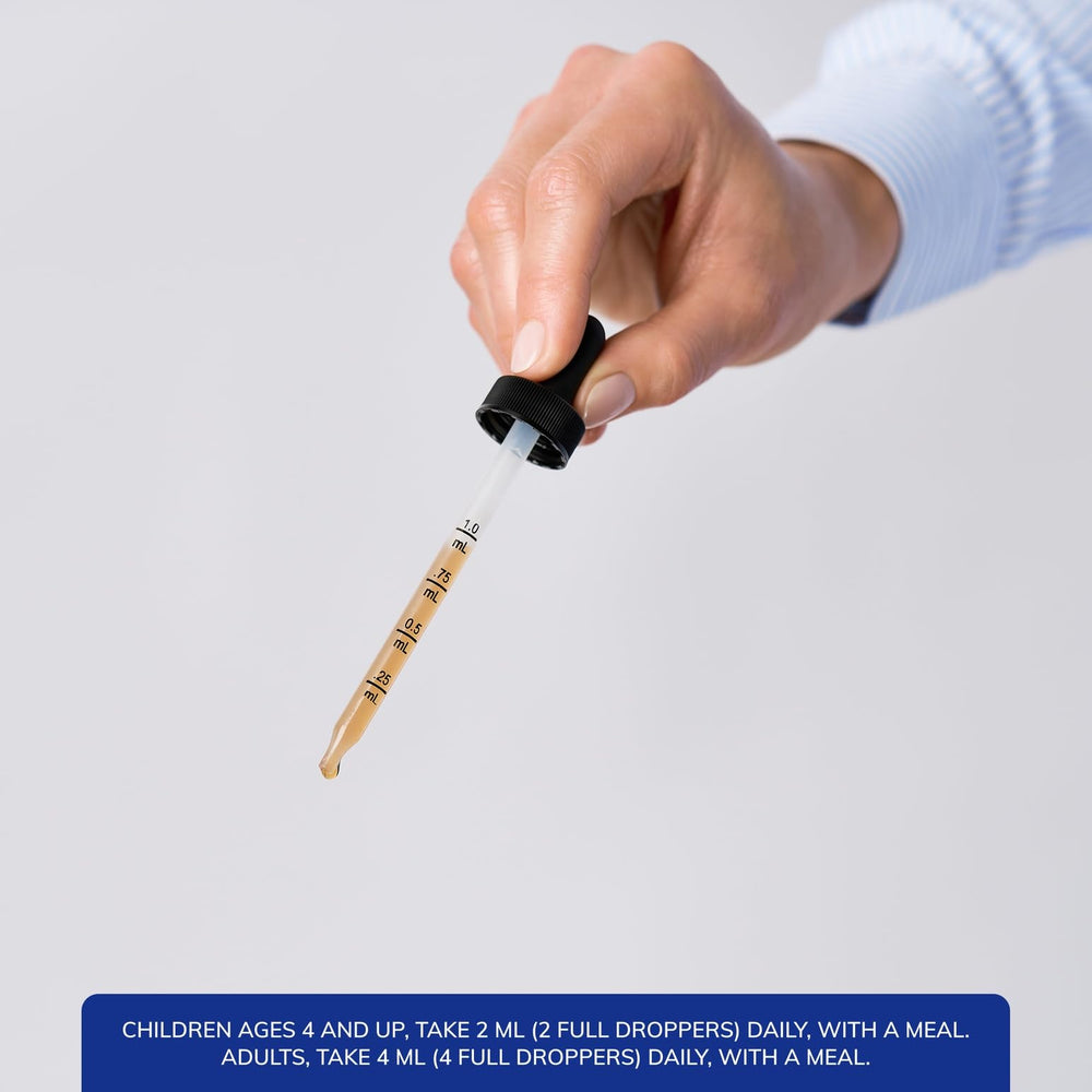 Zinc Liquid measuring dropper image shows precise dosing option.
