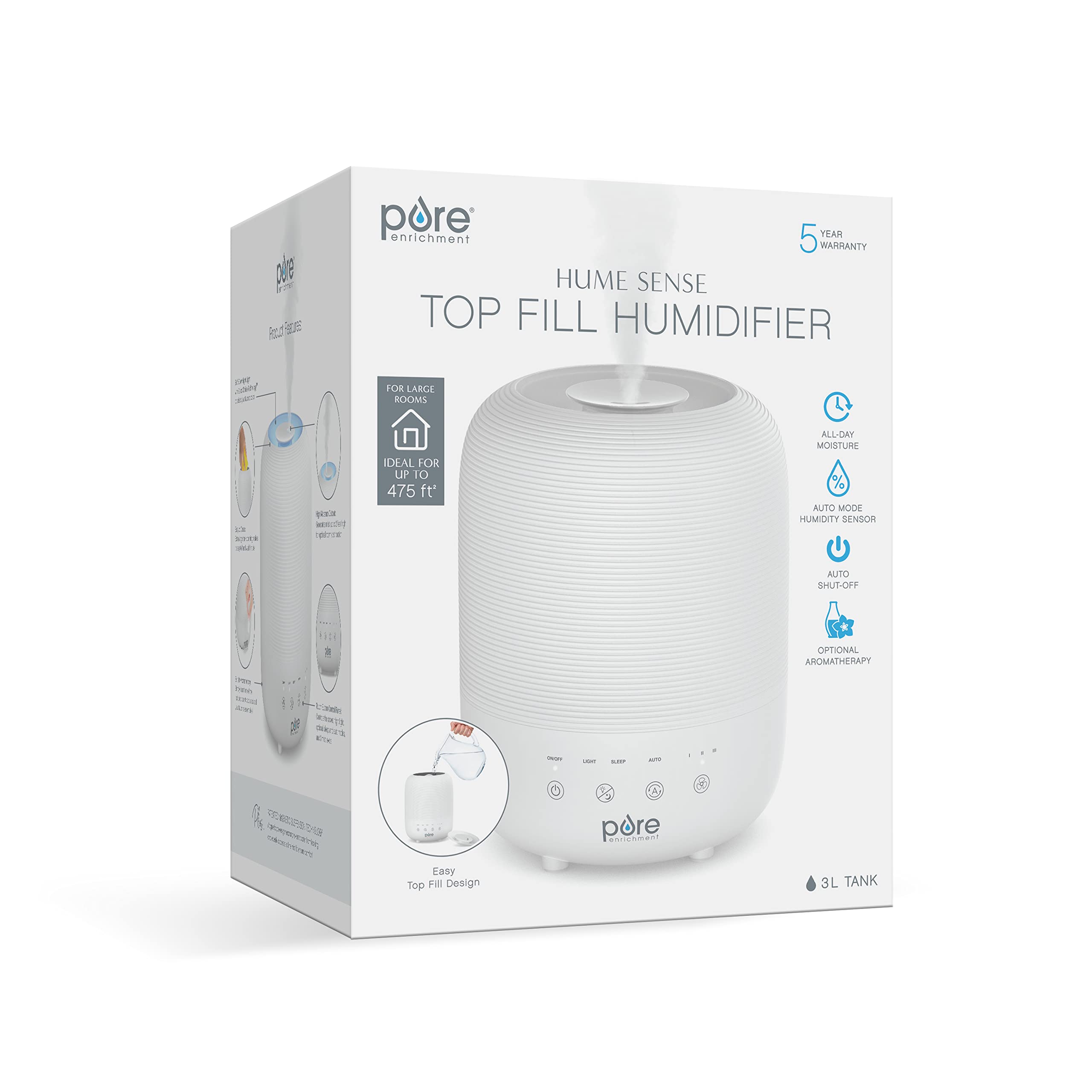 Pure Enrichment HUME Sense leak-resistant design delivers steady mist output.