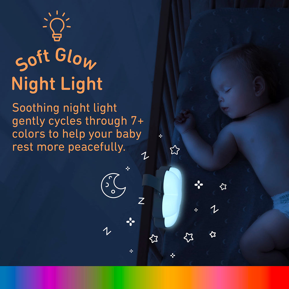 Pure Enrichment PureBaby Cloud offers 15 soothing sounds and lullabies for versatile soothing