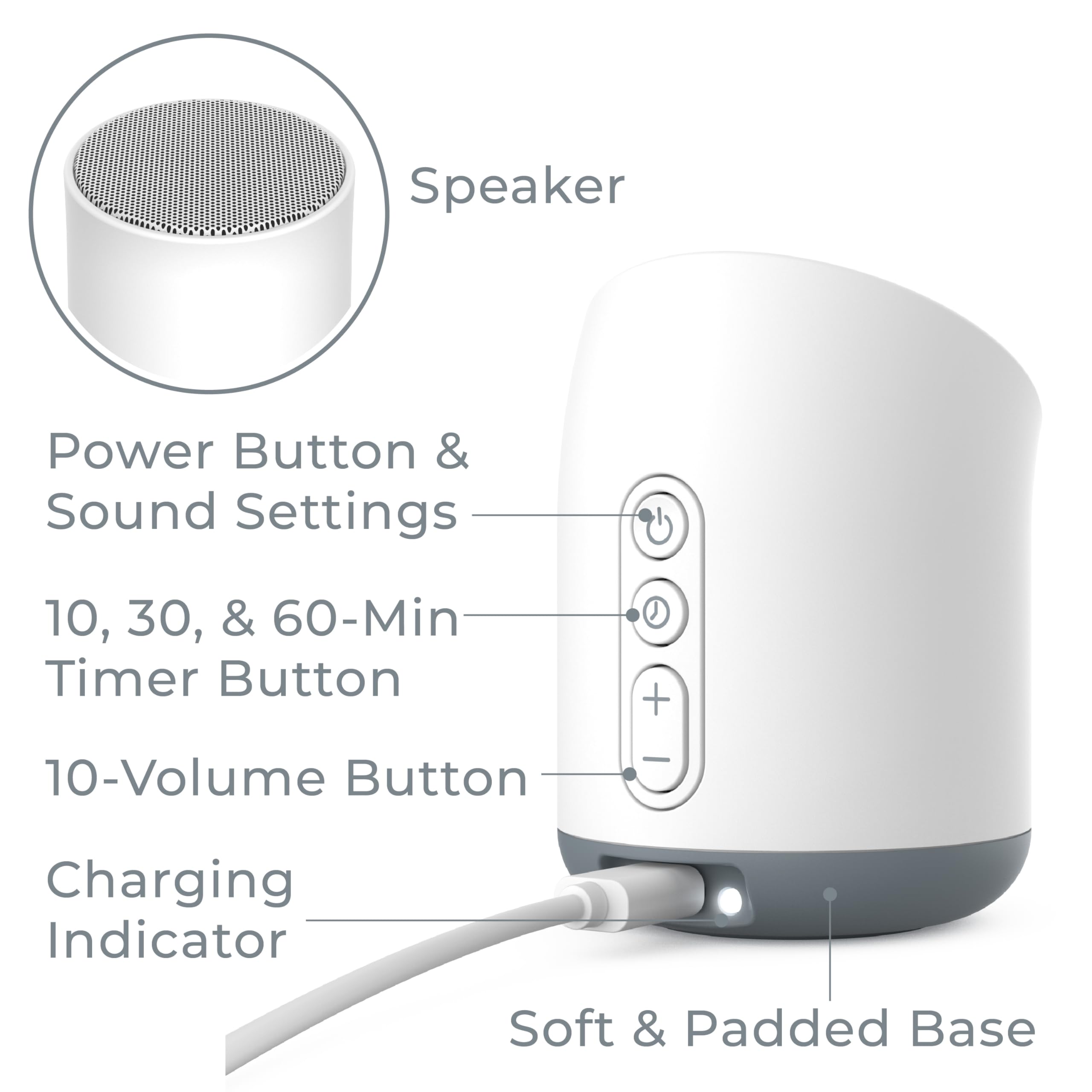 Pure Enrichment Wave Mini Travel Sound Machine with Fan sound adds gentle ambience