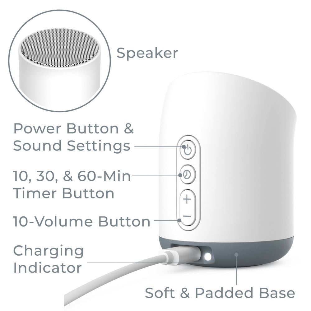 Pure Enrichment Wave Mini Travel Sound Machine with Fan sound adds gentle ambience