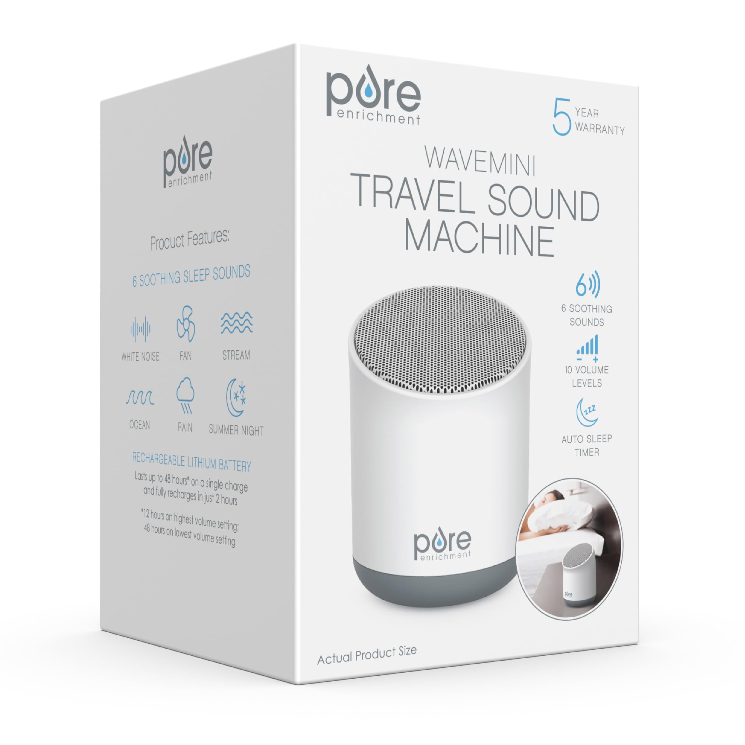 Pure Enrichment Wave Mini on a desk for office privacy