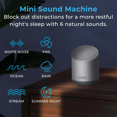Pure Enrichment Wave Mini Travel Sound Machine with Rain sound creates a peaceful study ambiance