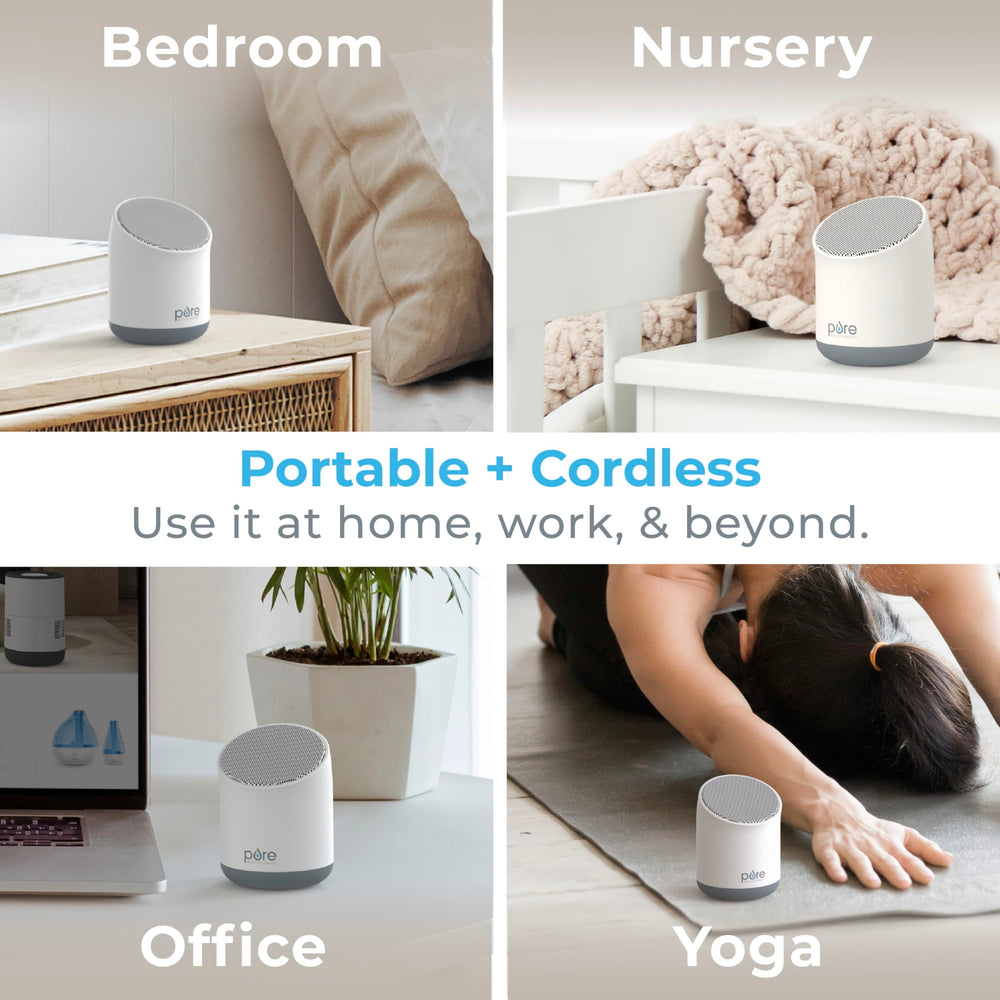 Pure Enrichment Wave Mini Travel Sound Machine with White Noise helps block distractions