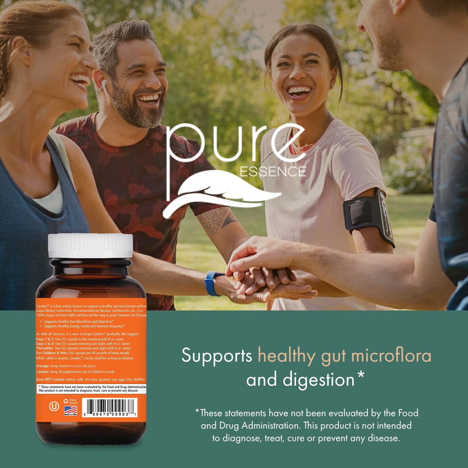 Pure Essence Candex on store shelf signals premium non GMO enzyme blend.