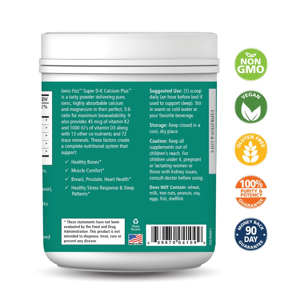 Pure Essence Labs Ionic Fizz glass of water ready for a refreshing calcium boost.