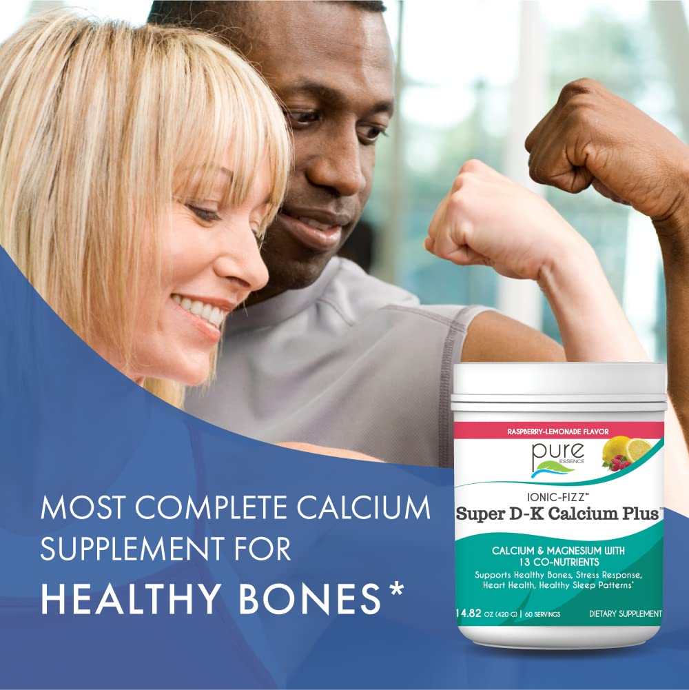 Pure Essence Labs Ionic Fizz scoop and container for easy daily calcium intake.