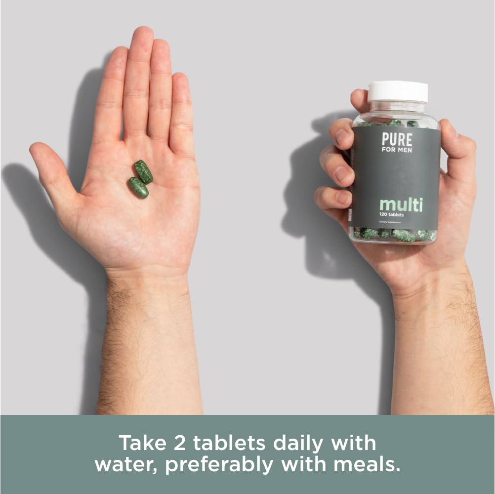 Pure for Men amber bottle on wood surface for a daily ritual.