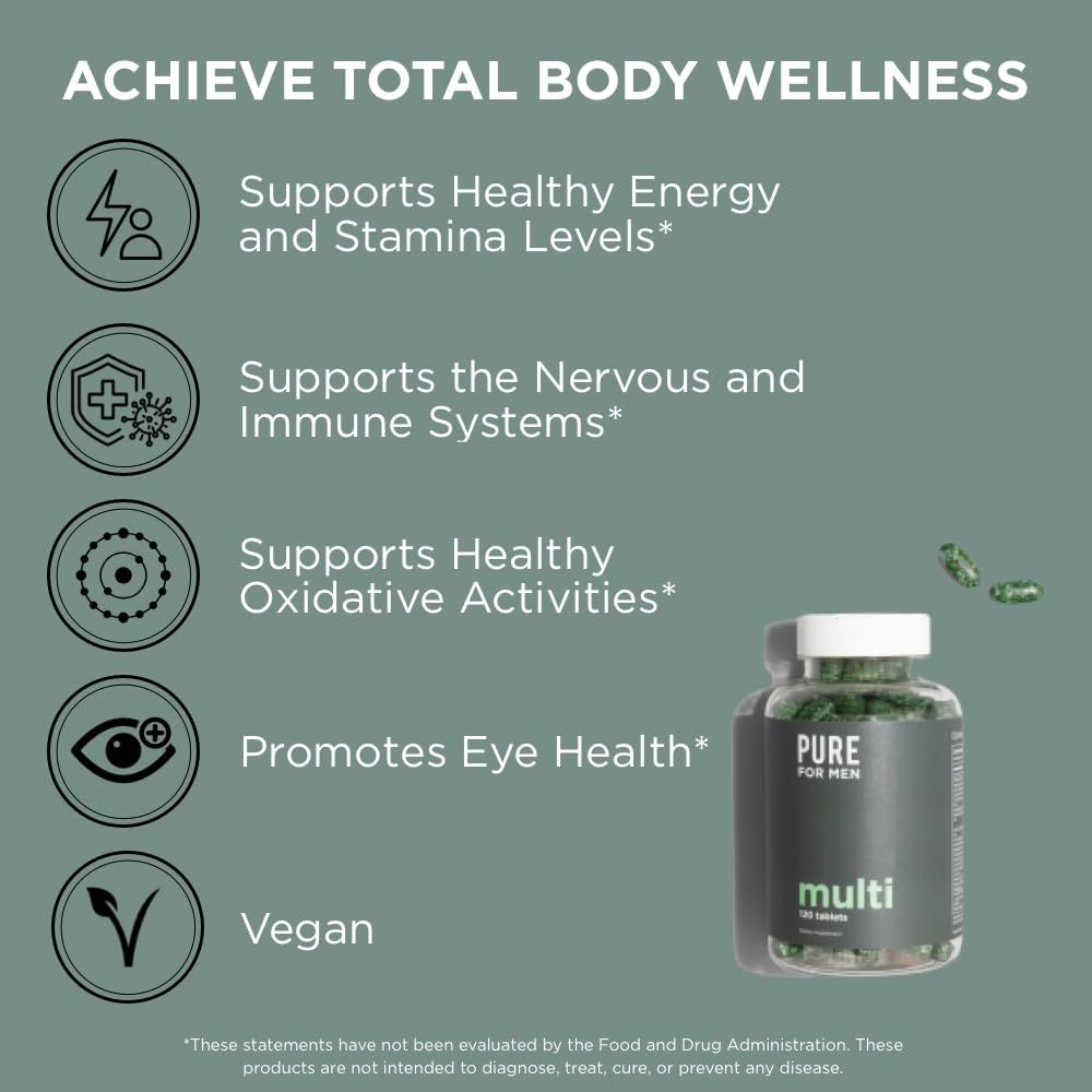 Pure for Men two-tablet daily serving fits into routines.