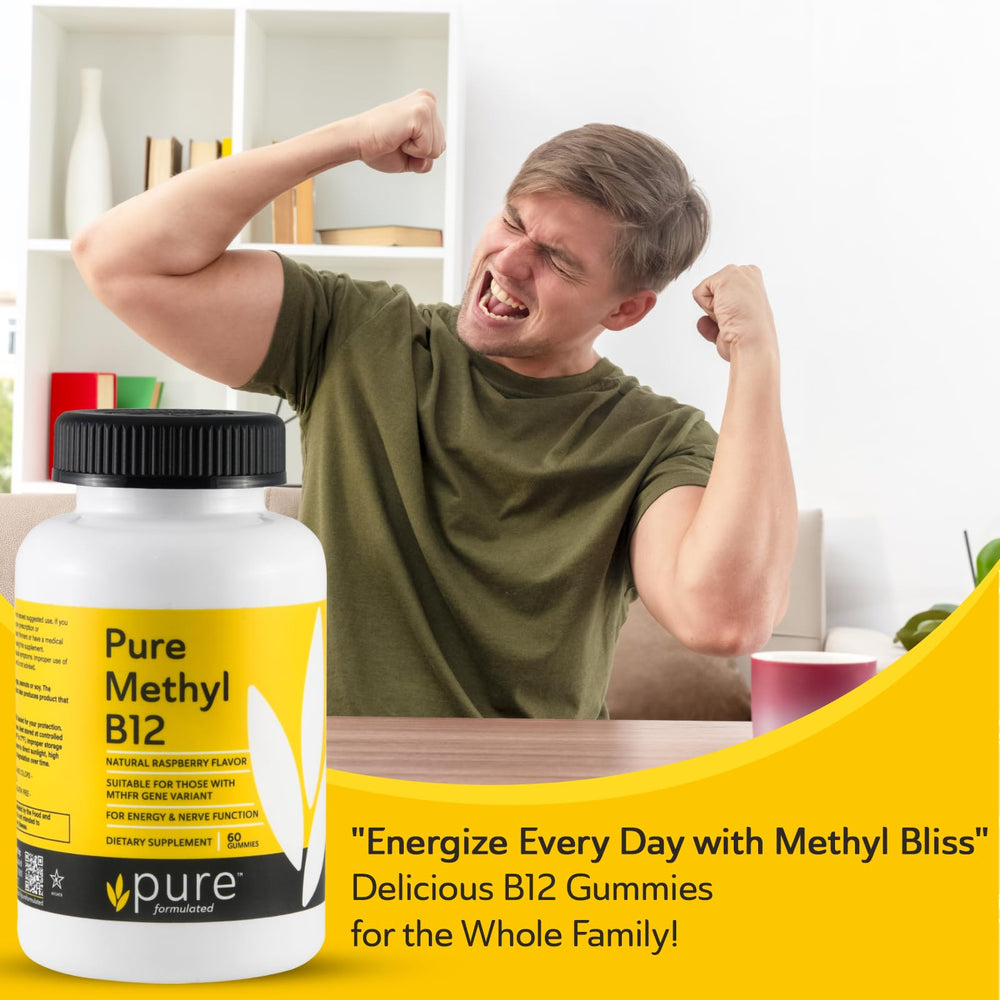 Pure Formulated Methyl B12 gummies kid enjoying a chew for family-friendly energy