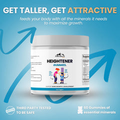 Pure Health Max Heightener Gummies packaging highlighting brand trust and daily use.