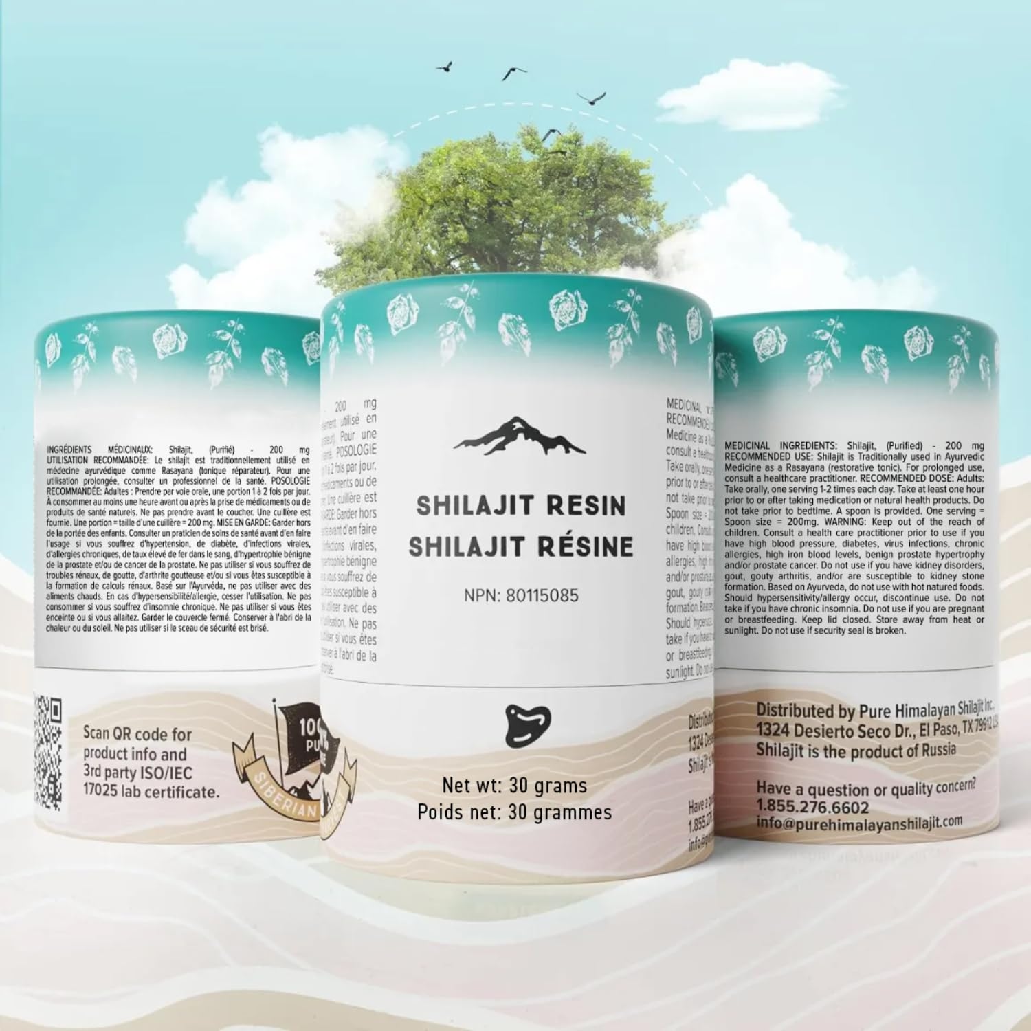 Mountain scene with Pure Himalayan Shilajit resin highlighting natural origins