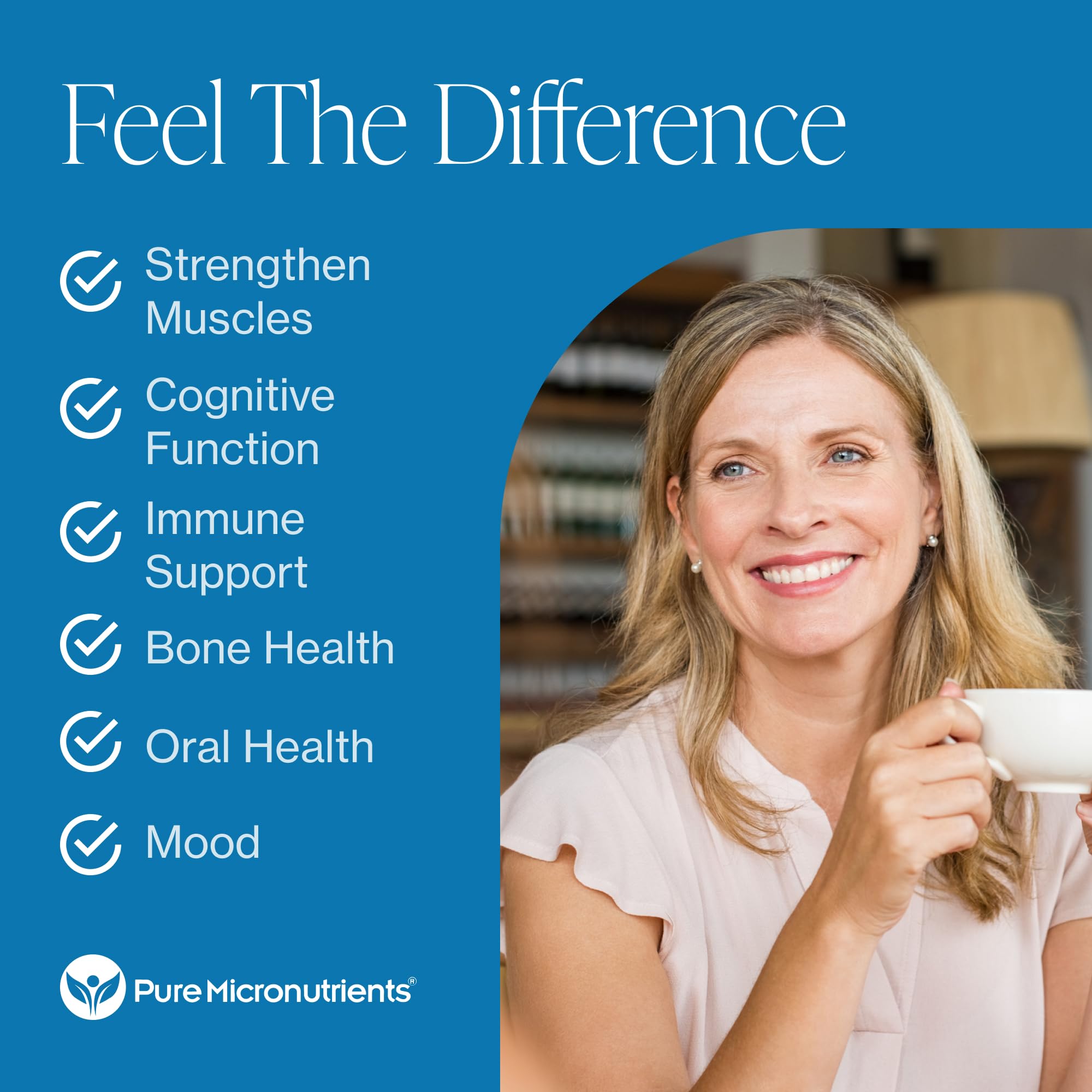 Cap close-up of Pure Micronutrients D3 K2 emphasizing easy-to-swallow capsules