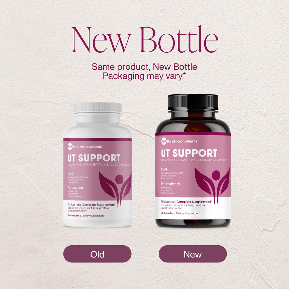 Pure Micronutrients UT Support bottle with dosage information for easy tracking.