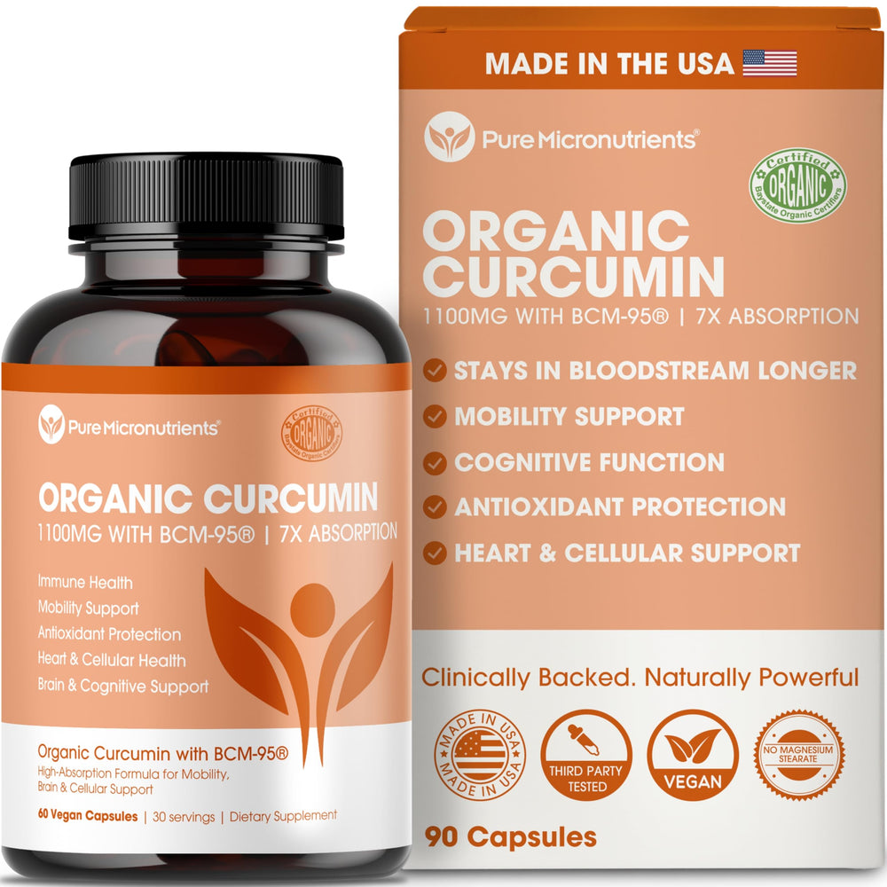 Pure Micronutrients Organic Turmeric Curcumin bottle for daily inflammatory support