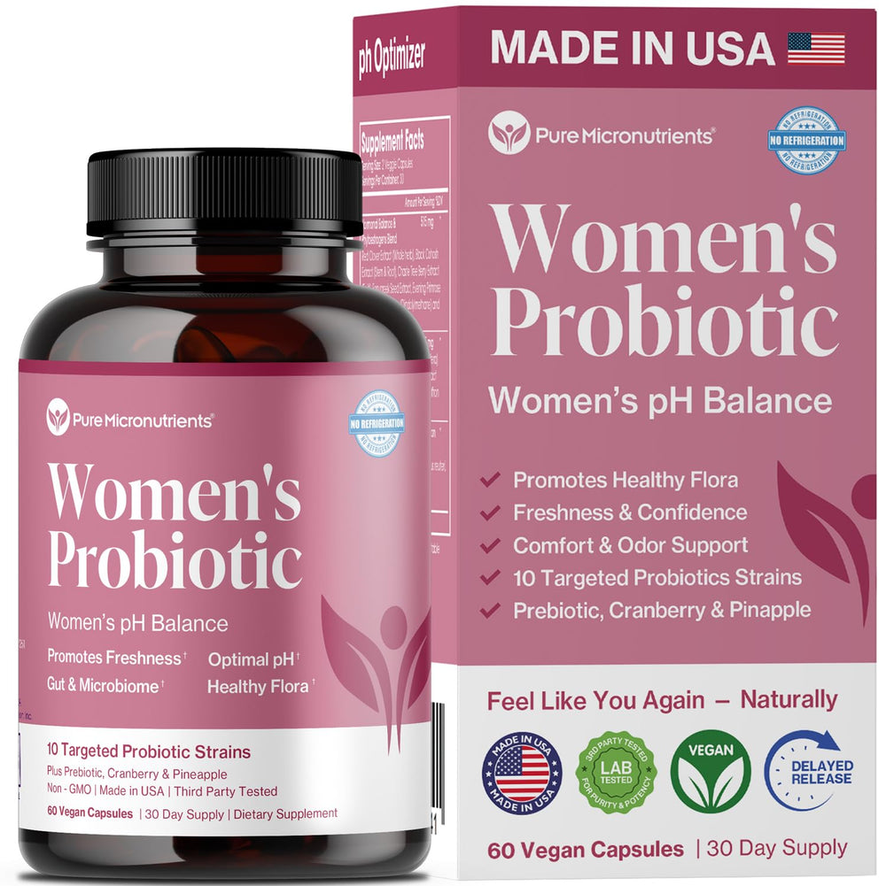 Pure Micronutrients pH Balance Vaginal Probiotics bottle for daily use.